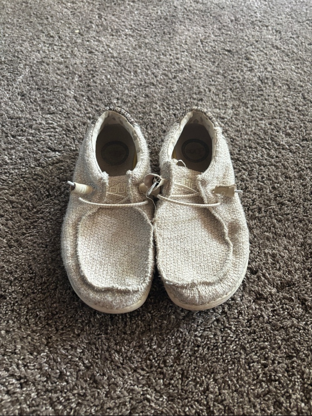 Hey Dude Beige Women's Woven Slip-On Loafers